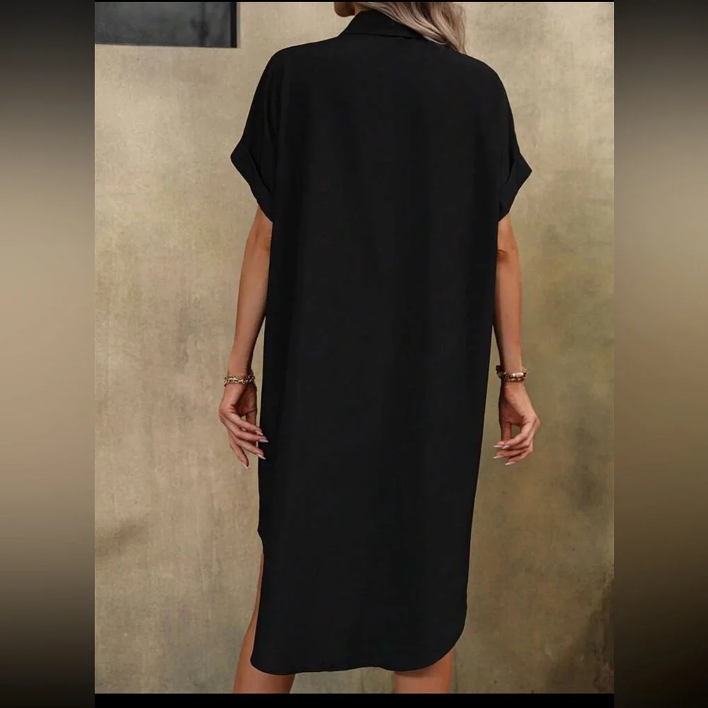 New SHEIN LUNE Figure Graphic Batwing Sleeve Shirt Dress - Picture 13 of 14